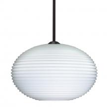 Besa Lighting 1TT-491307-BK - Besa Stem Pendant Pape 12 Black Opal Ribbed 1x100W Medium Base