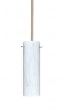 Besa Lighting 1TT-493019-SN-L - Besa Stem Stilo 9 Pendant Satin Nickel Carrera 1x100W Medium base, 15Ft. Cord