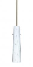 Besa Lighting 1TT-567419-SN-L - Besa Camino Stem Pendant Satin Nickel Carrera 1x40W E12 base, 15Ft. Cord