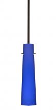 Besa Lighting 1TT-5674CM-BR-L - Besa Camino Stem Pendant Bronze Cobalt Blue Matte 1x40W E12 base, 15Ft. Cord