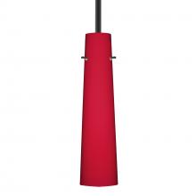 Besa Lighting 1TT-5674RM-BK - Besa Camino Stem Pendant Black Ruby Matte 1x40W E12 base