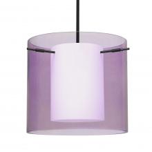 Besa Lighting 1TT-A18407-BK - Besa Stem Pendant Pahu 12 Black Transparent Amethyst 1x100W Medium Base