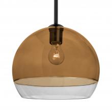 Besa Lighting 1TT-ALLY12AM-BK - Besa, Ally 12 Stem Pendant, Amber/Clear, Black Finish, 1x60W Medium Base
