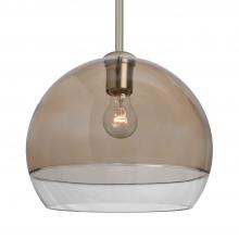 Besa Lighting 1TT-ALLY12SM-SN - Besa, Ally 12 Stem Pendant, Smoke/Clear, Satin Nickel Finish, 1x60W Medium Base