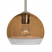Besa Lighting 1TT-ALLY8AM-SN - Besa, Ally 8 Stem Pendant, Amber/Clear, Satin Nickel Finish, 1x60W Medium Base