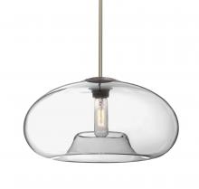 Besa Lighting 1TT-BANA15CL-SN - Besa Stem Pendant Bana 15 Satin Nickel Clear 1x60W Medium Base