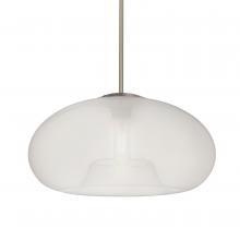 Besa Lighting 1TT-BANA15FR-SN-L - Besa Stem Pendant Bana 15 Satin Nickel Frost 1x60W Medium Base, 15Ft. Cord
