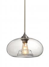 Besa Lighting 1TT-BANACL-EDIL-SN-L - Besa Stem Pendant Bana Satin Nickel Clear 1x4W LED Filament, 15Ft. Cord