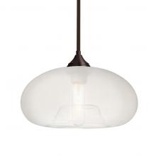 Besa Lighting 1TT-BANAFR-BR-L - Besa Stem Pendant Bana Bronze Frost 1x60W Medium Base, 15Ft. Cord