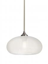 Besa Lighting 1TT-BANAFR-EDIL-SN-L - Besa Stem Pendant Bana Satin Nickel Frost 1x4W LED Filament, 15Ft. Cord