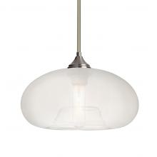 Besa Lighting 1TT-BANAFR-SN-L - Besa Stem Pendant Bana Satin Nickel Frost 1x60W Medium Base, 15Ft. Cord