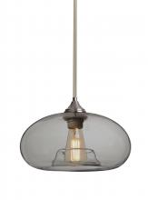 Besa Lighting 1TT-BANASM-EDIL-SN-L - Besa Stem Pendant Bana Satin Nickel Smoke 1x4W LED Filament, 15Ft. Cord