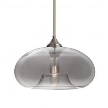 Besa Lighting 1TT-BANASM-SN-L - Besa Stem Pendant Bana Satin Nickel Smoke 1x60W Medium Base, 15Ft. Cord