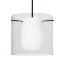 Besa Lighting 1TT-C18407-BR-L - Besa Stem Pendant Pahu 12 Bronze Clear 1x100W Medium Base, 15Ft. Cord