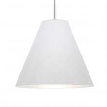 Besa Lighting 1TT-DYLANWH-LED-SN - Besa Dylan Stem Pendant, White, Satin Nickel Finish, 1x30W LED