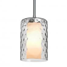 Besa Lighting 1TT-ESACL-LED-SN - Besa, Esa Stem Pendant, Clear, Satin Nickel Finish, 1x5W LED