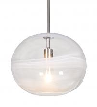 Besa Lighting 1TT-GENOCL-EDIL-SN - Besa, Geno Stem Pendant, Vapor Clear, Satin Nickel Finish, 1x8W LED Filament
