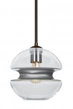 Besa Lighting 1TT-HULA8SL-EDIL-BR - Besa, Hula 8 Stem Pendant, Clear/Silver, Bronze Finish, 1x8W LED Filament