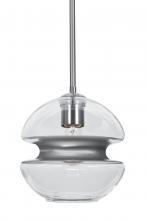 Besa Lighting 1TT-HULA8SL-SN - Besa, Hula 8 Stem Pendant, Clear/Silver, Satin Nickel Finish, 1x60W Medium base