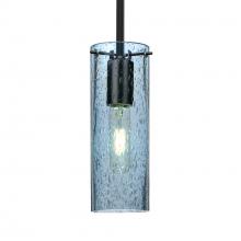 Besa Lighting 1TT-JUNI10BL-BK - Besa, Juni 10 Stem Pendant, Blue Bubble, Black, 1x60W Medium Base