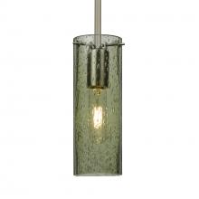 Besa Lighting 1TT-JUNI10MS-SN-L - Besa, Juni 10 Stem Pendant, Moss Bubble, Satin Nickel, 1x60W Medium Base, 15Ft. Cord