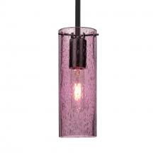 Besa Lighting 1TT-JUNI10PL-BK - Besa, Juni 10 Stem Pendant, Plum Bubble, Black, 1x60W Medium Base