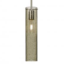 Besa Lighting 1TT-JUNI16LT-SN-L - Besa, Juni 16 Stem Pendant, Latte Bubble, Satin Nickel, 1x60W Medium Base, 15Ft. Cord