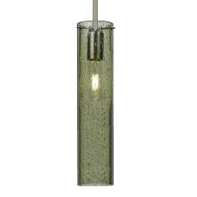 Besa Lighting 1TT-JUNI16MS-SN-L - Besa, Juni 16 Stem Pendant, Moss Bubble, Satin Nickel, 1x60W Medium Base, 15Ft. Cord
