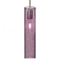Besa Lighting 1TT-JUNI16PL-SN-L - Besa, Juni 16 Stem Pendant, Plum Bubble, Satin Nickel, 1x60W Medium Base, 15Ft. Cord