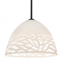 Besa Lighting 1TT-KIEVWH-BK - Besa Kiev Stem Pendant, White, Black Finish, 1x60W Medium Base