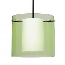 Besa Lighting 1TT-L18407-BK - Besa Stem Pendant Pahu 12 Black Transparent Olive 1x100W Medium Base