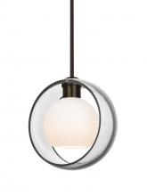 Besa Lighting 1TT-MANACL-LED-BR - Besa Mana Pendant, Clear/Opal, Bronze Finish, 1x9W LED