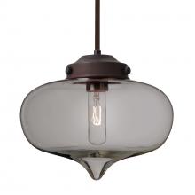Besa Lighting 1TT-MIRASM-BR-L - Besa Mira Stem Pendant Bronze Smoke 1x60W T10, 15Ft. Cord