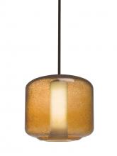 Besa Lighting 1TT-NILES10AO-BR - Besa Niles 10 Pendant, Amber Bubble/Opal, Bronze Finish, 1x60W Medium Base T10