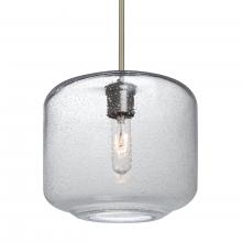 Besa Lighting 1TT-NILES10CL-SN-L - Besa Niles 10 Pendant, Clear Bubble, Satin Nickel Finish, 1x60W Medium Base T10, 15Ft. Cord