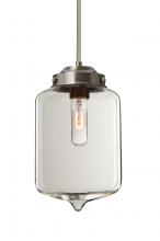 Besa Lighting 1TT-OLINCL-SN - Besa Olin Stem Pendant Satin Nickel Clear 1x60W Medium Base T10