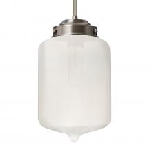 Besa Lighting 1TT-OLINFR-SN-L - Besa Olin Stem Pendant Satin Nickel Frost 1x60W Medium Base T10, 15Ft. Cord