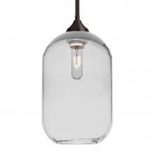 Besa Lighting 1TT-OMEGA12CL-BR-L - Besa, Omega 12 Stem Pendant, Clear, Bronze Finish, 1x60W Medium Base, 15Ft. Cord