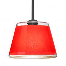 Besa Lighting 1TT-PIC9RD-BK - Besa Stem Pendant Pica 9 Black Red Sand 1x75W Medium Base