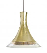 Besa Lighting 1TT-RIOGF-SN - Besa, Rio Stem Pendant, Gold Foil/Clear, Satin Nickel Finish, 1x60W Medium Base