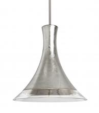 Besa Lighting 1TT-RIOSF-SN - Besa, Rio Stem Pendant, Silver Foil/Clear, Satin Nickel Finish, 1x60W Medium Base