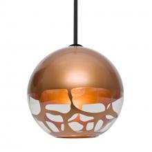 Besa Lighting 1TT-ROCKYCP-BK - Besa, Rocky Stem Pendant, Copper, Black Finish, 1x60W Medium Base