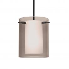 Besa Lighting 1TT-S00607-BK - Besa Stem Pendant Pahu 8 Black Transparent Smoke/Opal 1x100W Medium Base