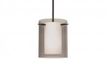 Besa Lighting 1TT-S00607-BR - Besa Stem Pendant Pahu 8 Bronze Transparent Smoke/Opal 1x100W Medium Base