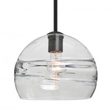 Besa Lighting 1TT-SPIR10CL-BK - Besa Spirit 10 Pendant, Clear, Black Finish, 1x60W Medium Base