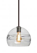 Besa Lighting 1TT-SPIR10CL-EDIL-BR - Besa Spirit 10 Pendant, Clear, Bronze Finish, 1x8W LED Filament