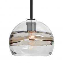 Besa Lighting 1TT-SPIR8SC-BK - Besa Spirit 8 Pendant, Smoke/Clear, Black Finish, 1x60W Medium Base