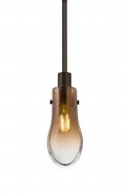 Besa Lighting 1TT-WISHAM-BR - Besa, Wish Stem Pendant, Amber/Clear, Bronze Finish, 1x40W E12 Base