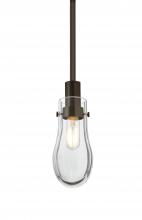 Besa Lighting 1TT-WISHCL-BR - Besa, Wish Stem Pendant, Clear, Bronze Finish, 1x40W E12 Base