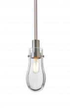 Besa Lighting 1TT-WISHCL-SN - Besa, Wish Stem Pendant, Clear, Satin Nickel Finish, 1x40W E12 Base